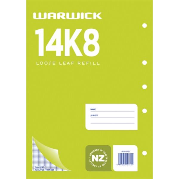 Refill Pad Warw 2Mm Quad 14K8 Loose 30Lf