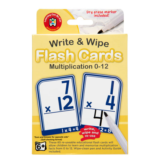 Write And Wipe Flashcards Multiplication