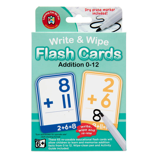 Write And Wipe Flash Cards Addition