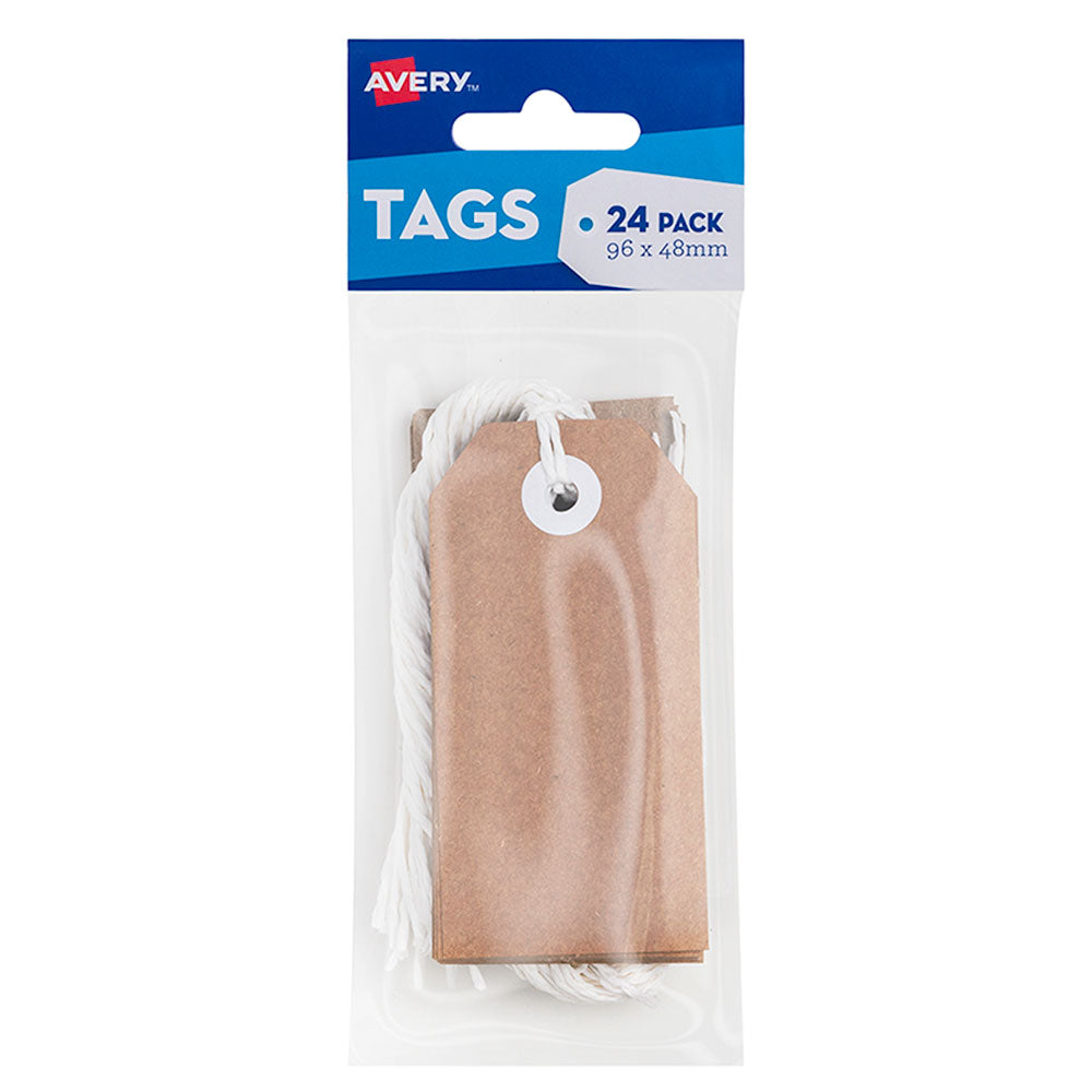 Avery Tag-It Brown Kraft 24 Pack 48x96mm