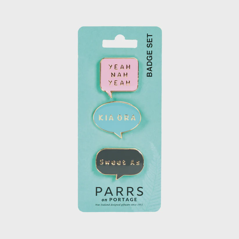 Badges New Zealand Sayings Set of 3