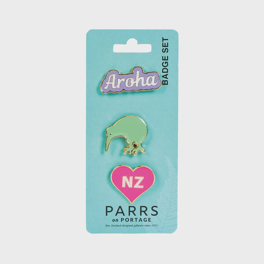 Badges Aroha & Kiwi Set of 3