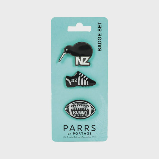 Badges Black Rugby Set Of 3