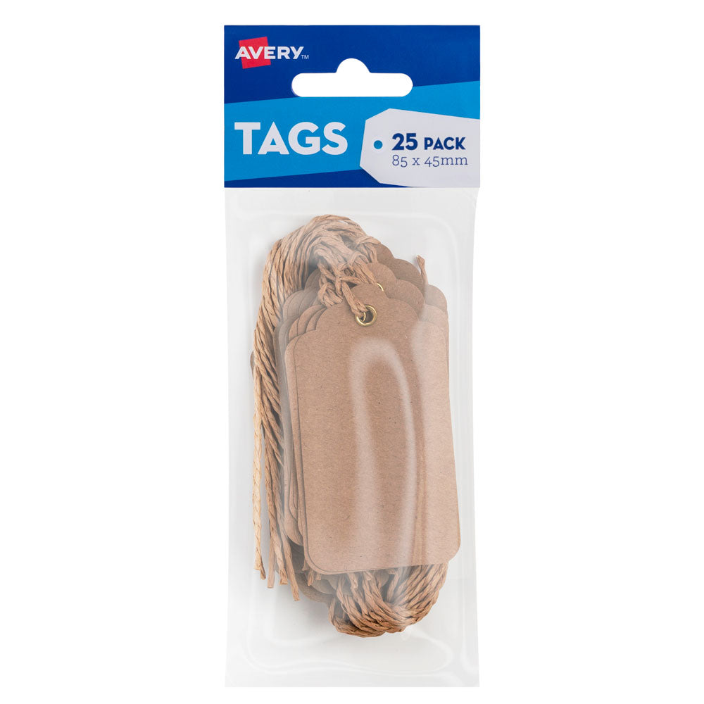 Avery Kraft Tags W/String 25 Pk