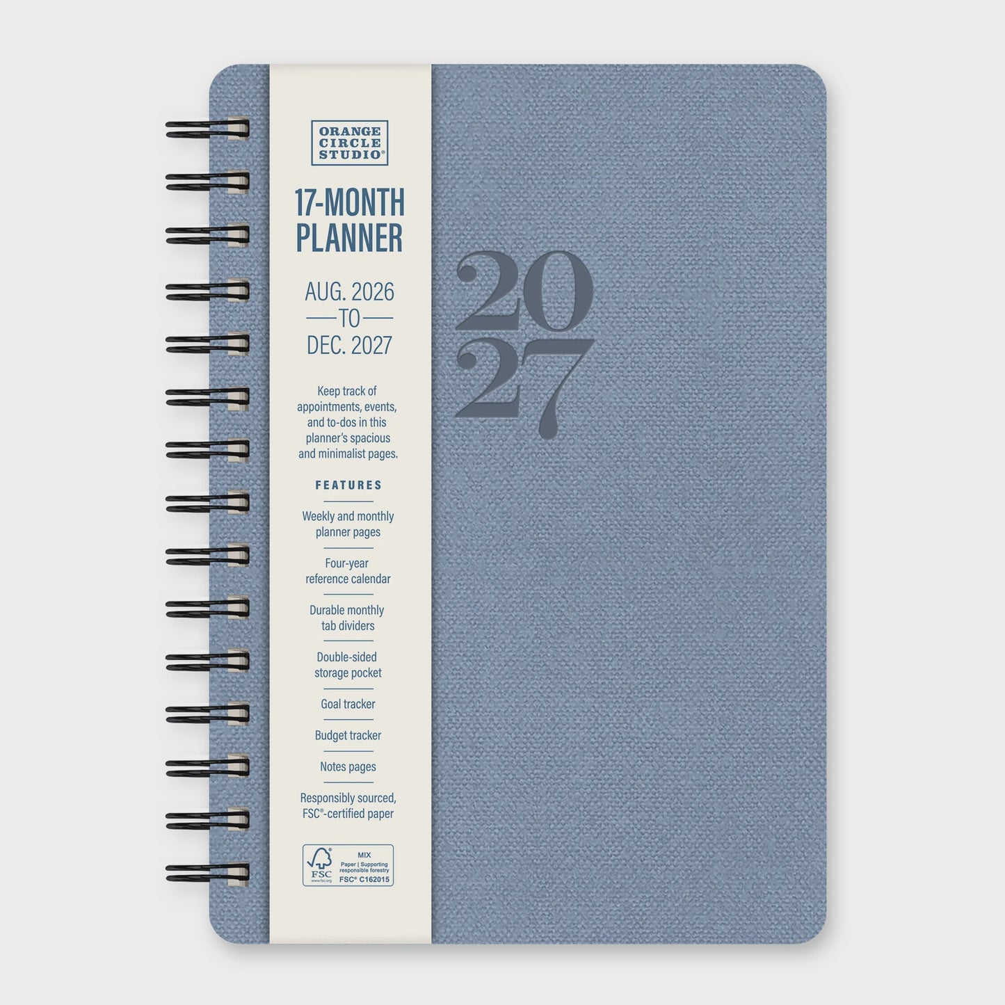 17 Month Agatha Planner 2027: Leisure Blue