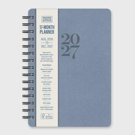 17 Month Agatha Planner 2027: Leisure Blue