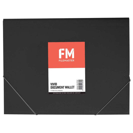 Fm A4 Document Wallet Black