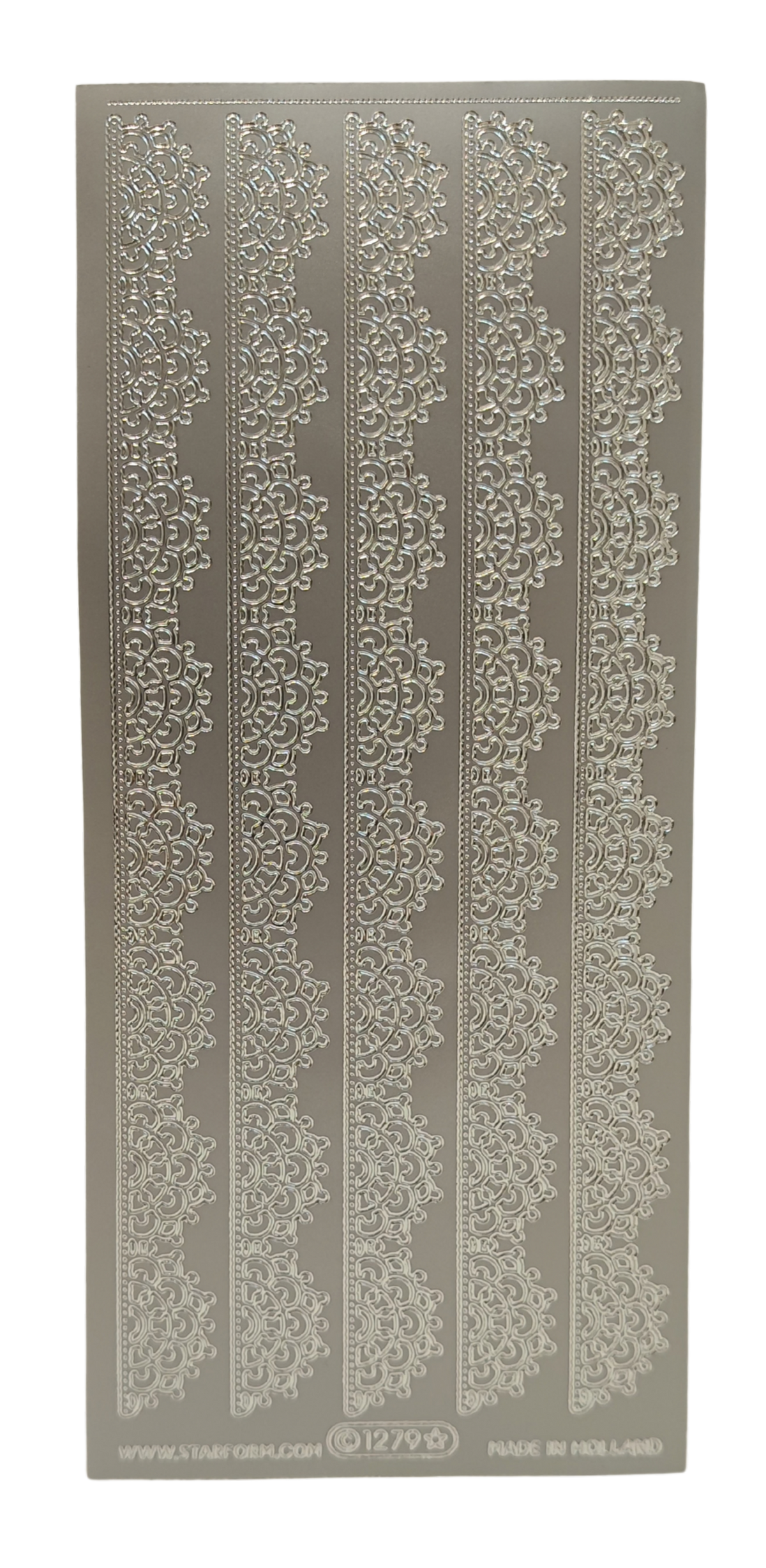 #PC1279S Lace5 Ribbons - Silver