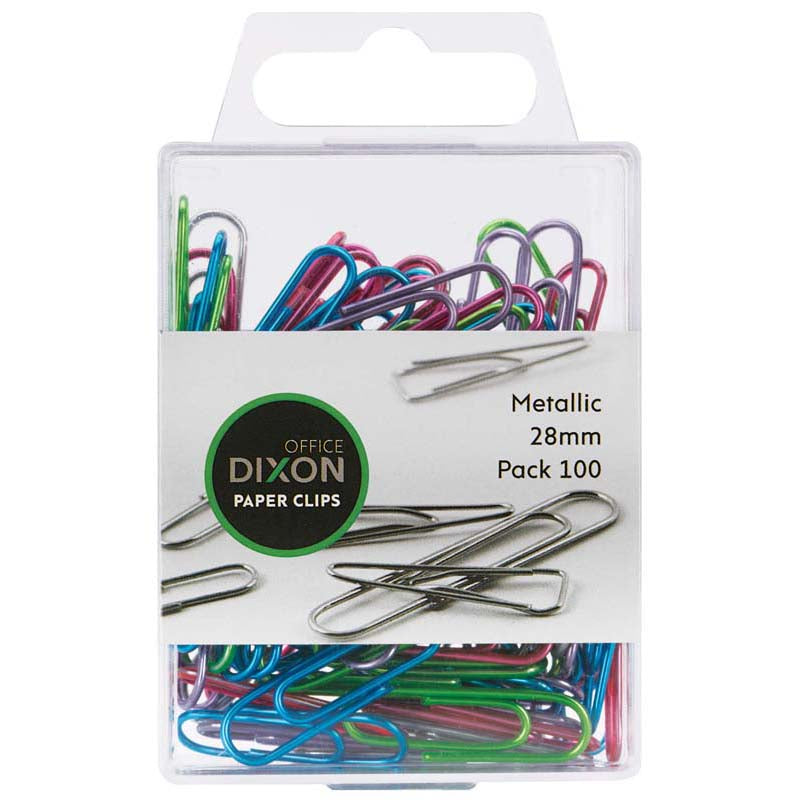 Dixon Paper Clips Metallic 28Mm 100Pck