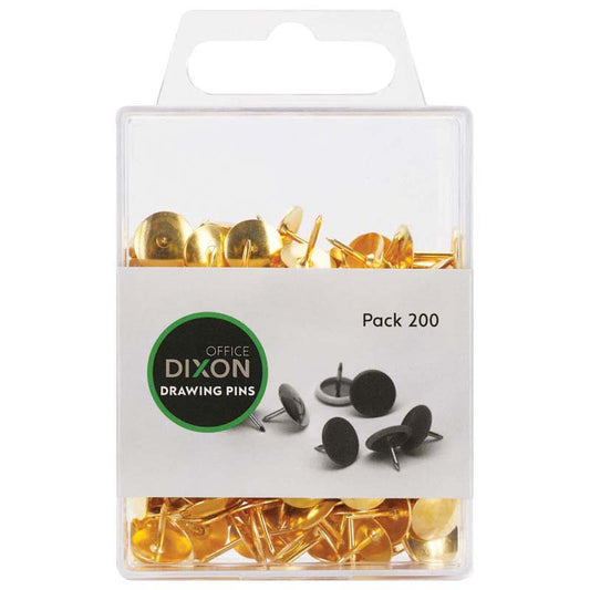 Dixon Drawing Pins Gold Pck 200