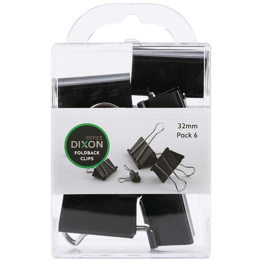 Dixon Foldback Clips 32Mm 6Pck