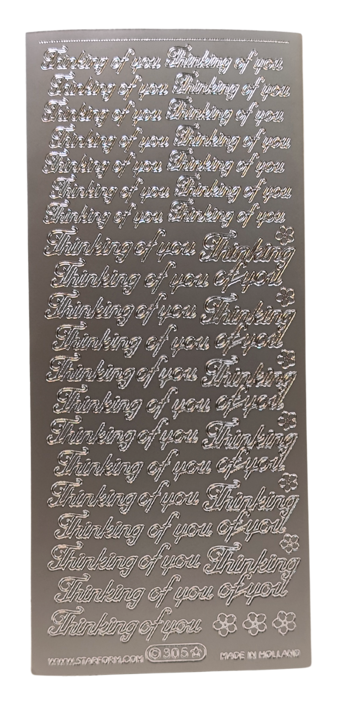 #PC305S -Thinking Of You Text Silver