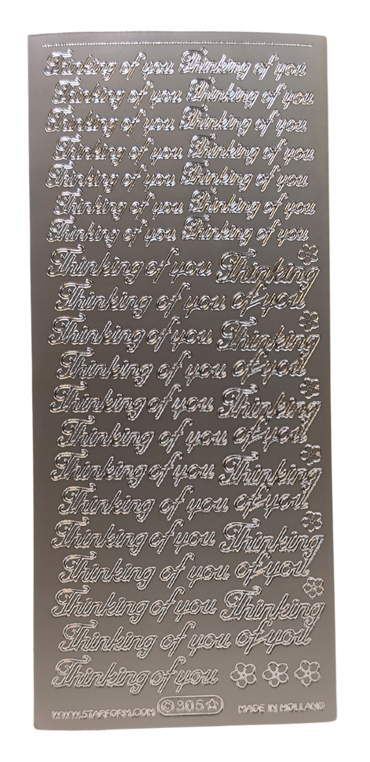 #PC305S -Thinking Of You Text Silver