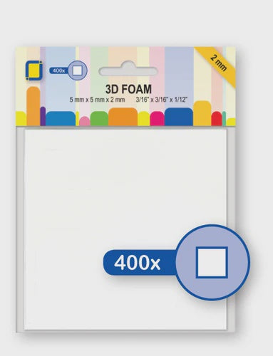 3D Foam Squares 2mm  5mm x 5mm  400Pce