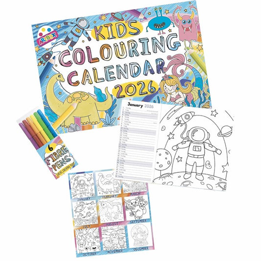 Kids Colouring A4 Calendar 2026
