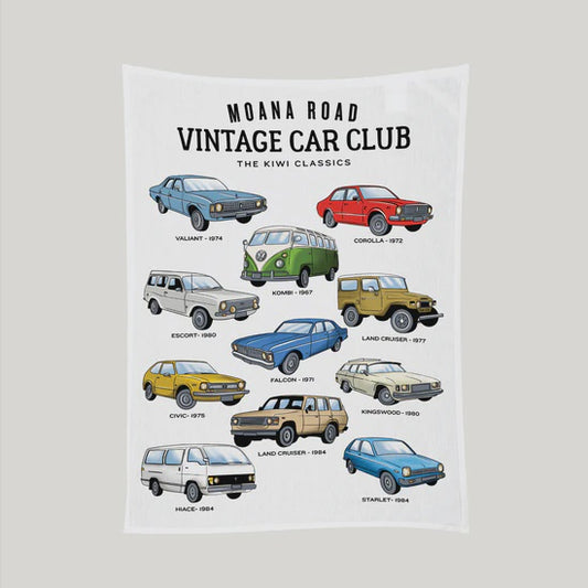 Moana Road Tea Towel Vintage Car Club