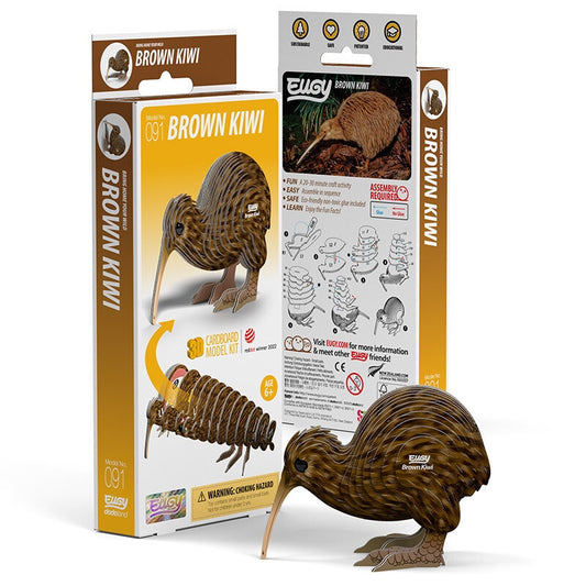 Brown Kiwi 3D Cardboard Model Kit