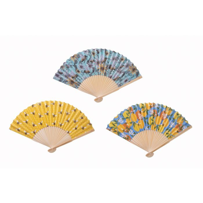 Bamboo & Paper Fan - Bees Assorted