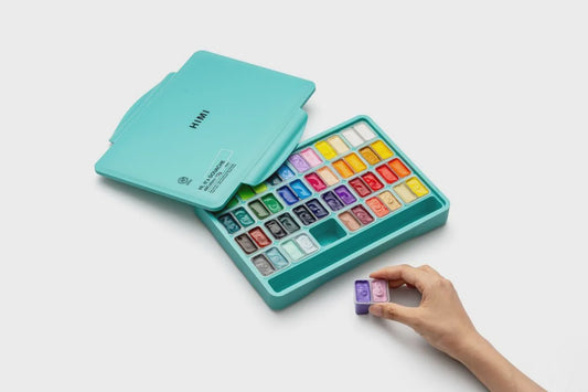 Himi Gouache Jelly Twin Cup Set 12g x 48 Col -Green Case