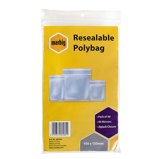 Zip Lock Bag Esse 100X155Mm Clear Pk 50