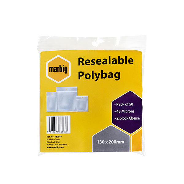 Zip Lock Bag Esse 130X200Mm Clear Pk 50