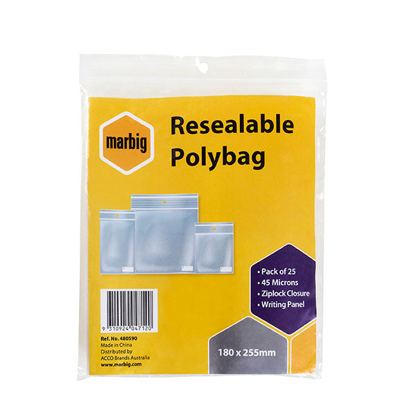 Zip Lock Bag Esse 180X255Mm Clear Pk 25