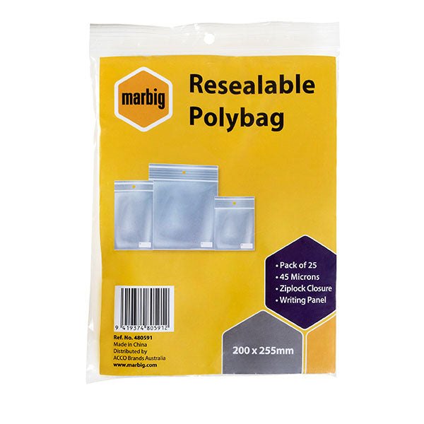 Zip Lock Bag Esse 200X255Mm Clear Pk 25