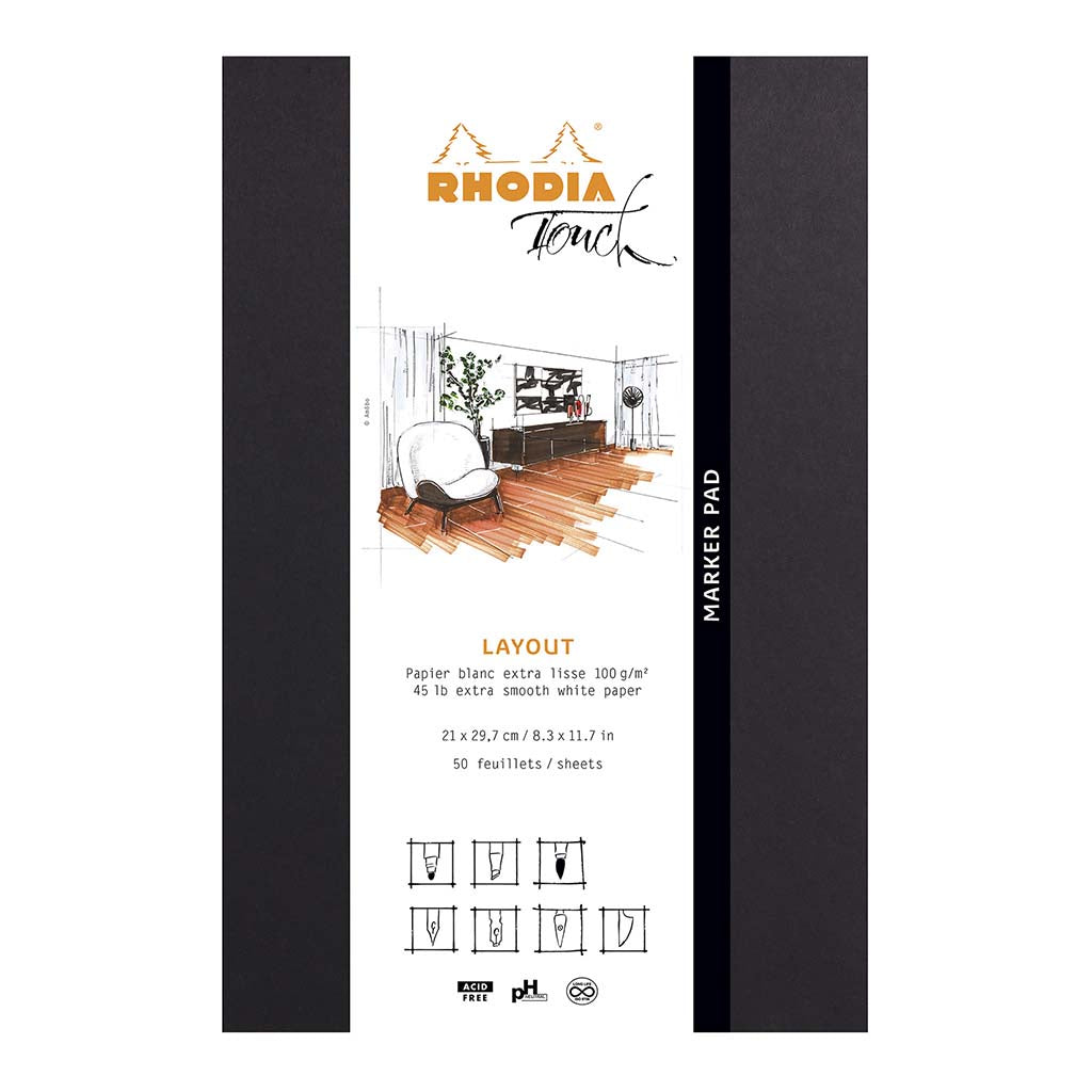 Rhodia Touch Marker Pad A4 100gsm 50 sheets