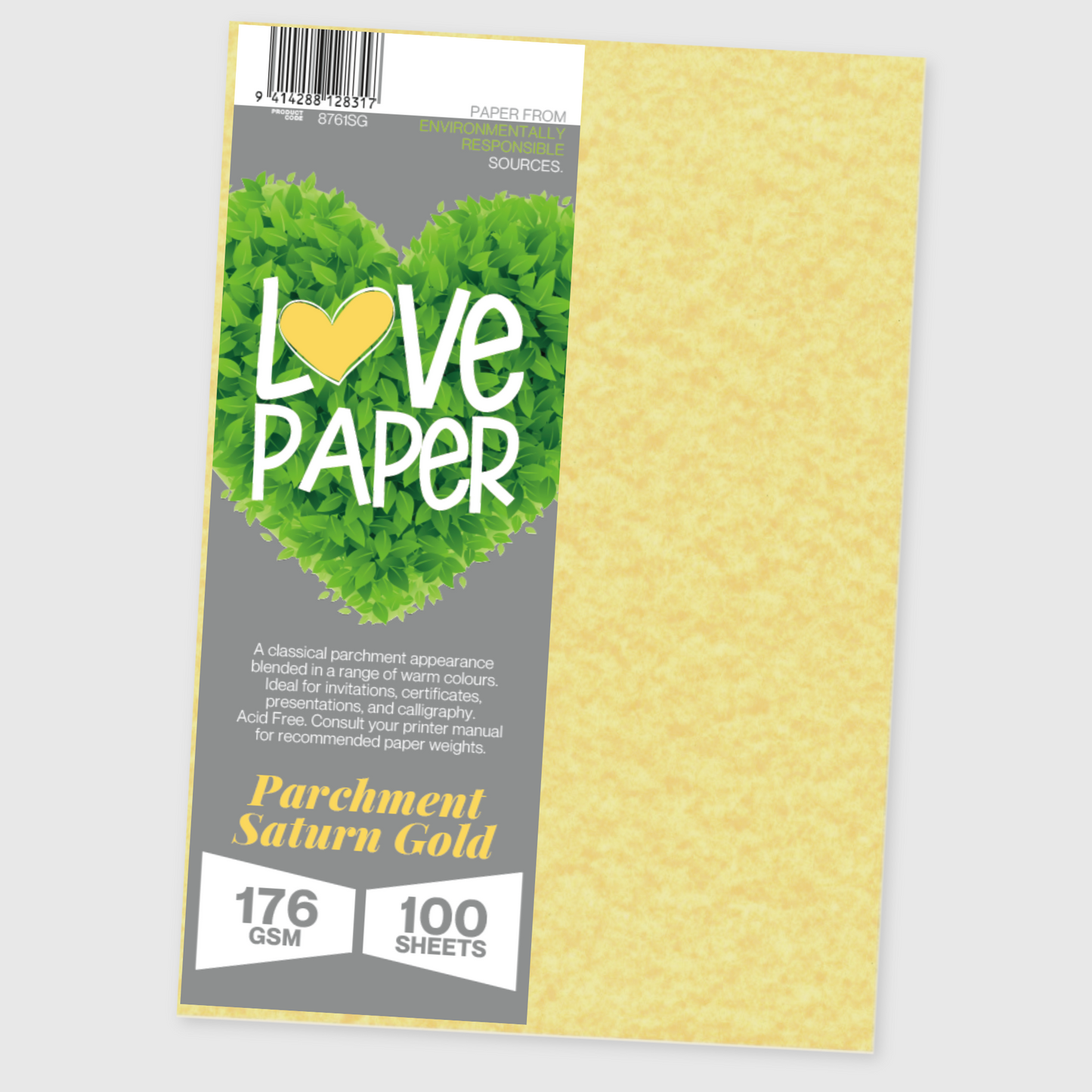 A4 Paper 100gsm Parchment Saturn Gold 12Pce