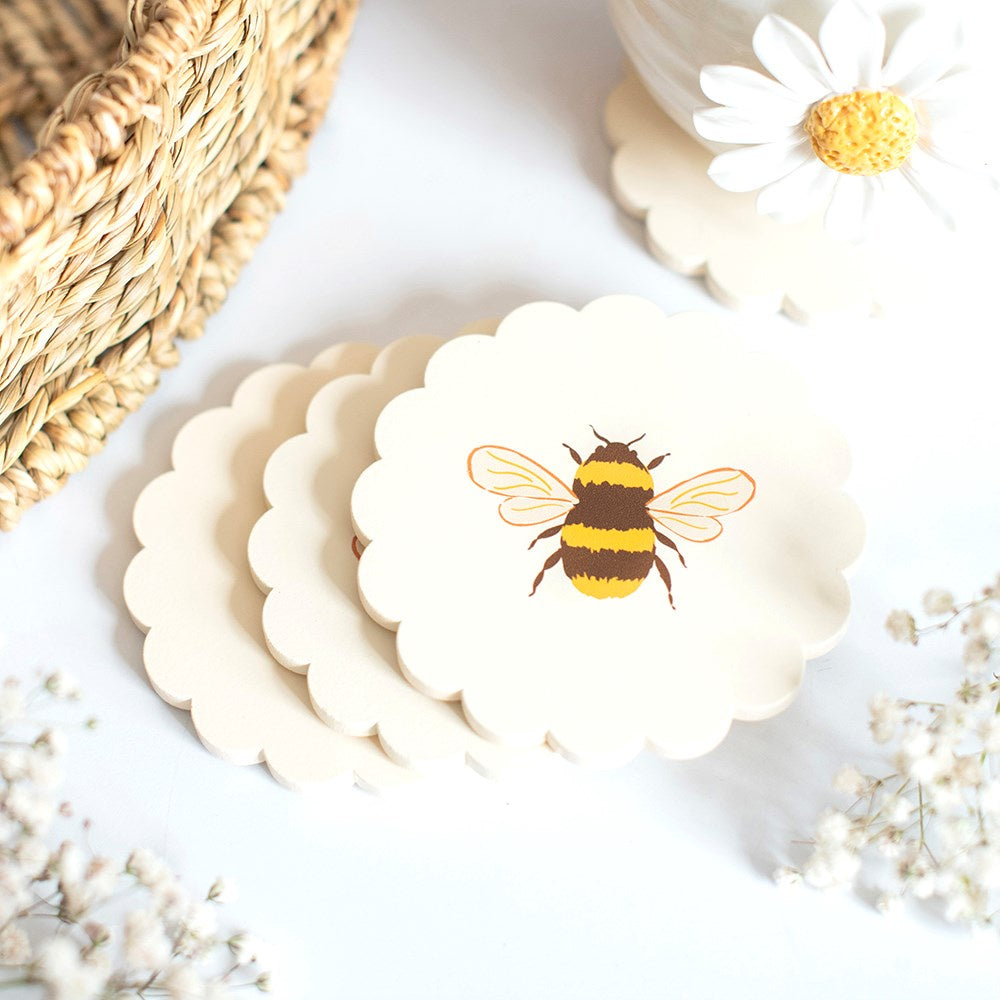 Honey Bee Coasters 4 Pack