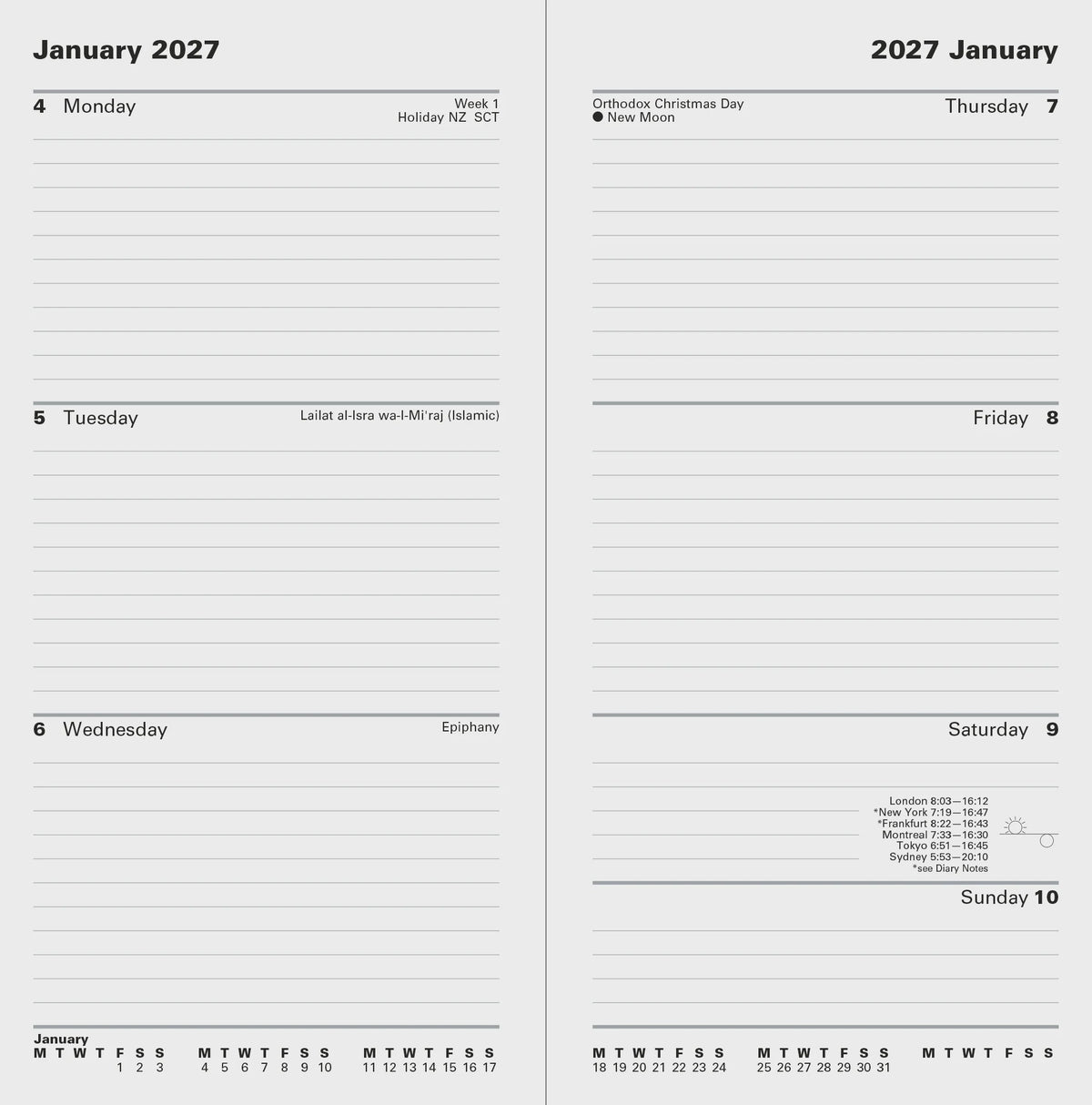 Letts of London Diary Principal Slim Week to View 2027
