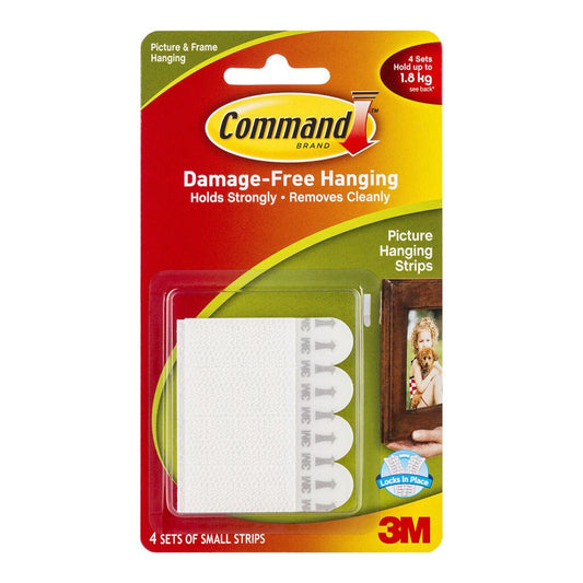 3M Command Sml Picture Hang Strips Pk4