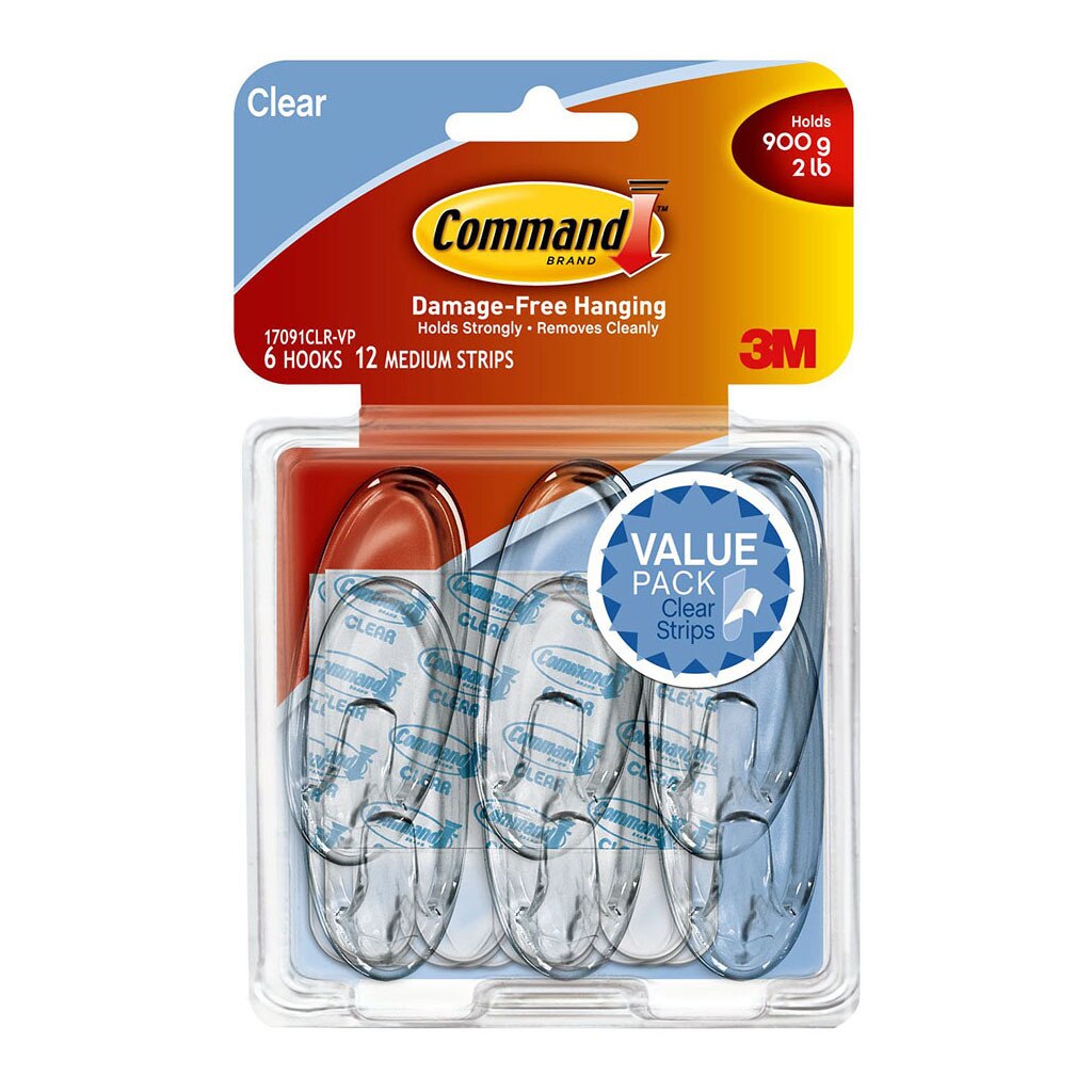 Command Hook Med 17091Clrvpack 6 /900Gm
