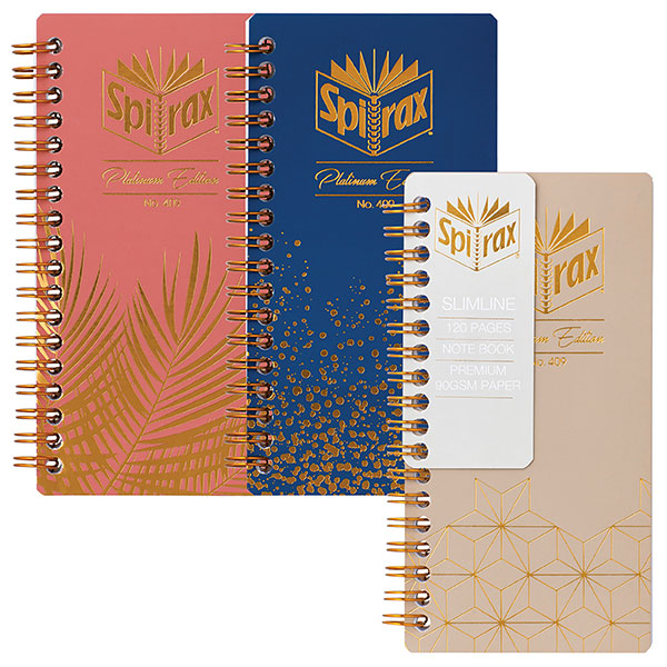 Spirax Platinum Slimline Notebook Asstd