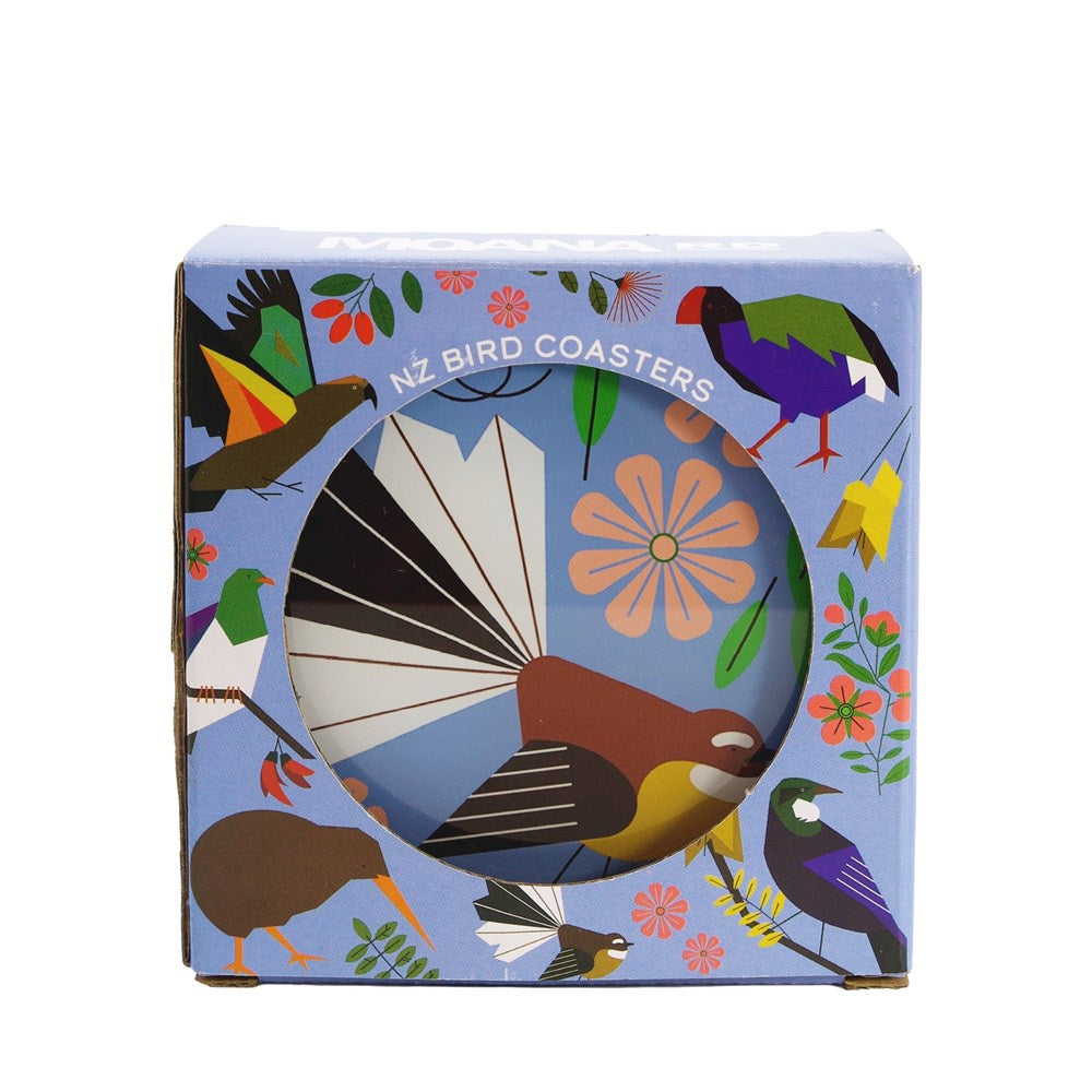 NZ Bird Glass Coasters Set of 6 - Moana Rd