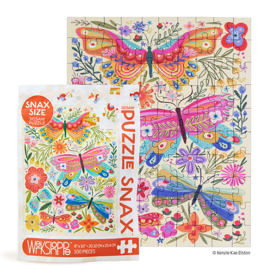Puzzle Snax 100pc Puzzle - Butterfly Floral