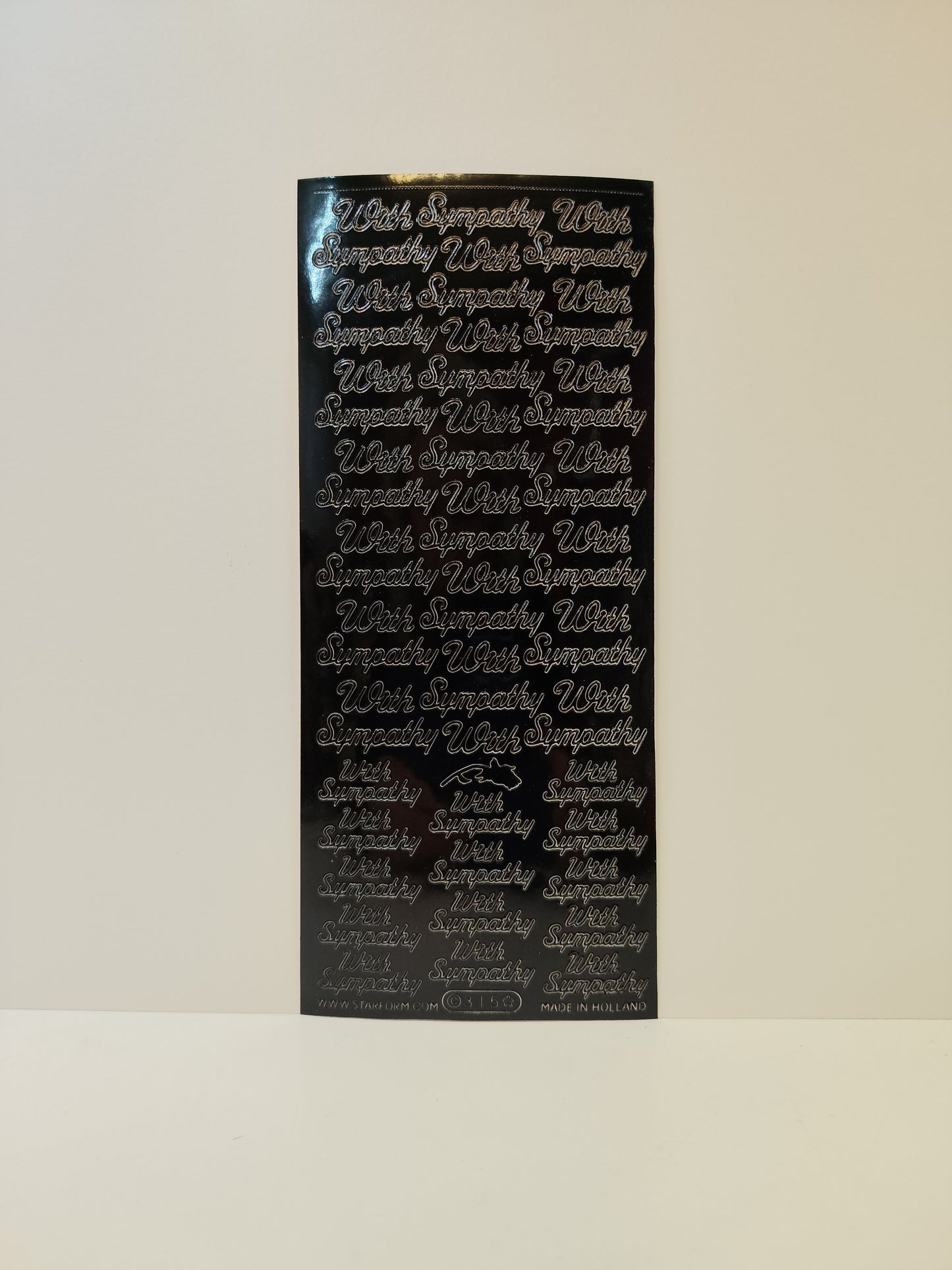#PC315BK - With Sympathy Text Black