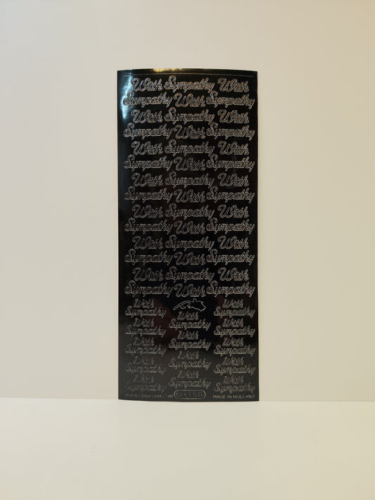 #PC315BK - With Sympathy Text Black