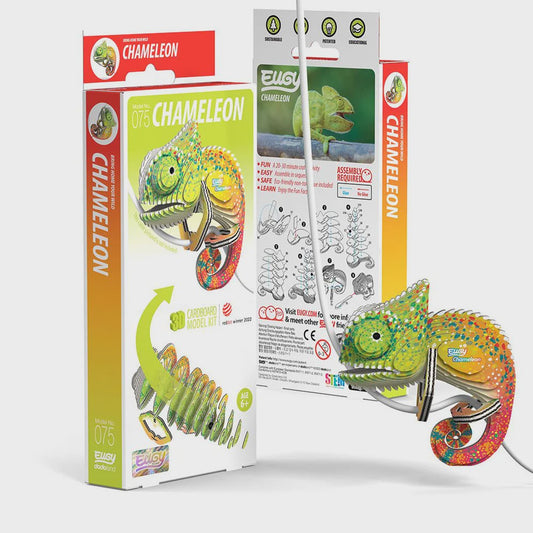 Eugy Chameleon 3D Cardboard Model Kit 075