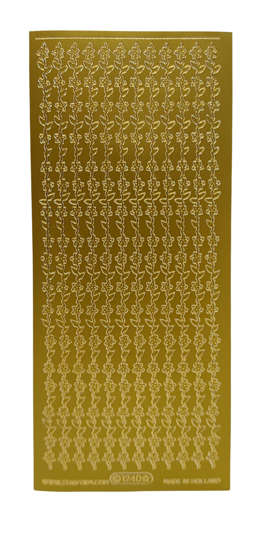 #PC1240G Leaf & Flower Borders - Gold