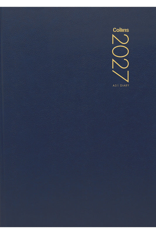 Collins Boston A51 Day To Page Diary Navy Wiro 2027