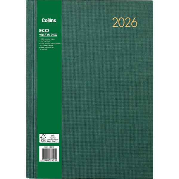 Collins Eco 2026 A53 Diary Week Per View