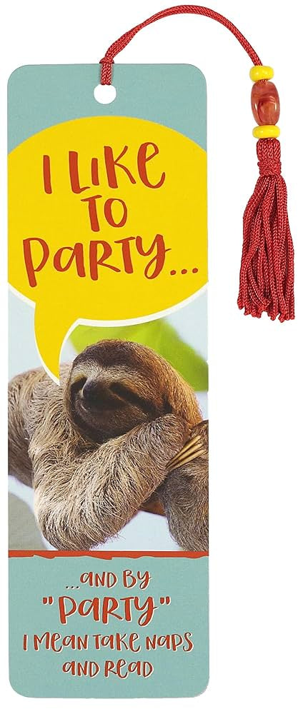 Beaded Bookmark - Sloth I Like To Party