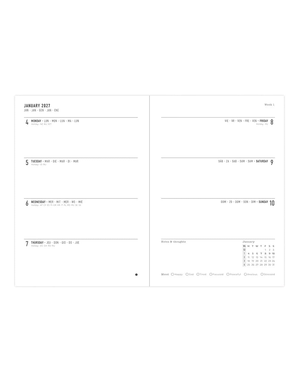 Letts of London A5 Diary, Conscious, Week To View, 2027