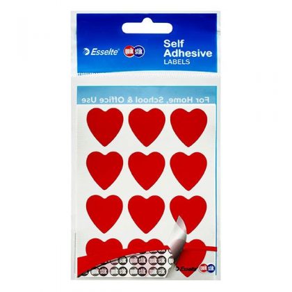 Label H/Pack Q/Stik Hearts Red