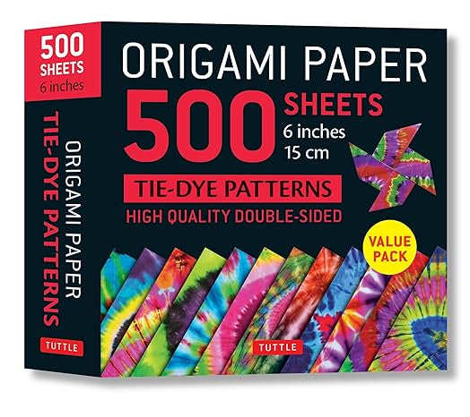 Origami Paper 500 sheets Tie-Dye Patterns 6" (15 cm): Double-Sided Origami Sheets Printed with 12 Designs (Instructions for 6 Projects Included)