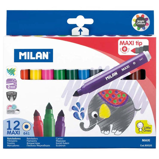 Milan Markers Conic Tip Maxi 12 Pack