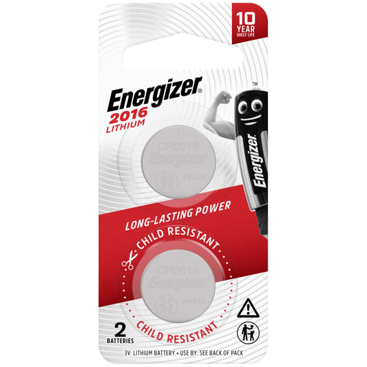 Energizer Lithium Batteries 3V 2016 2pk