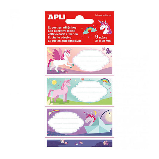 Apli Perm Labels Unicorns Pk9