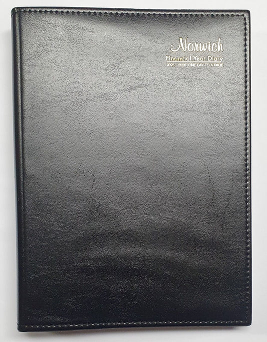 2025-2026 Financial Year Diary Cumberland Norwich A5 Day to Page Black